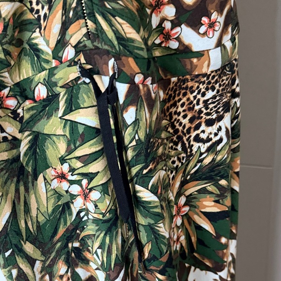 bebe Green Leopard Tropical Print Jumpsuit - Picture 11 of 11